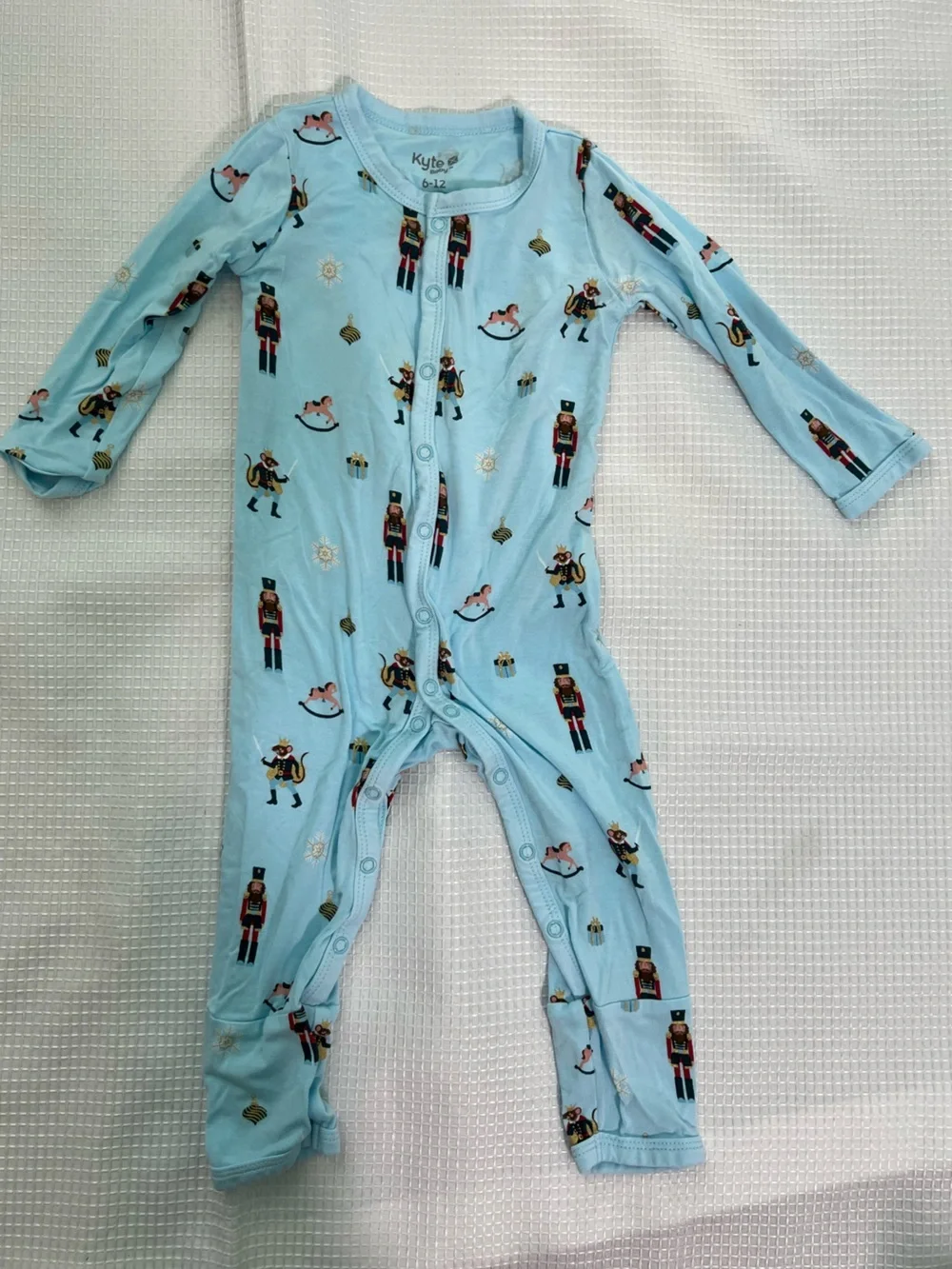Kyte Baby Nutcracker Blue One Piece Pajama Holiday Baby PJ Wear Bamboo